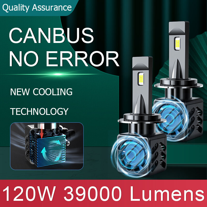 Phare antibrouillard de voiture CANbus 120 9004 Hir2, ampoule LED 12V, 9007 W 30000LM, H4 H7 H1 9005 9006 H11 H13 6000K, 2 pièces