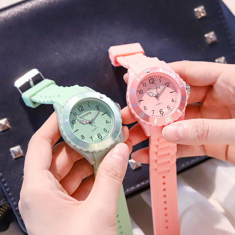 패션 실리콘 여성 시계, 간단한 스포츠 숙녀 석영 손목 시계, 얼짱 브랜드 신선한 어린이 시계 선물