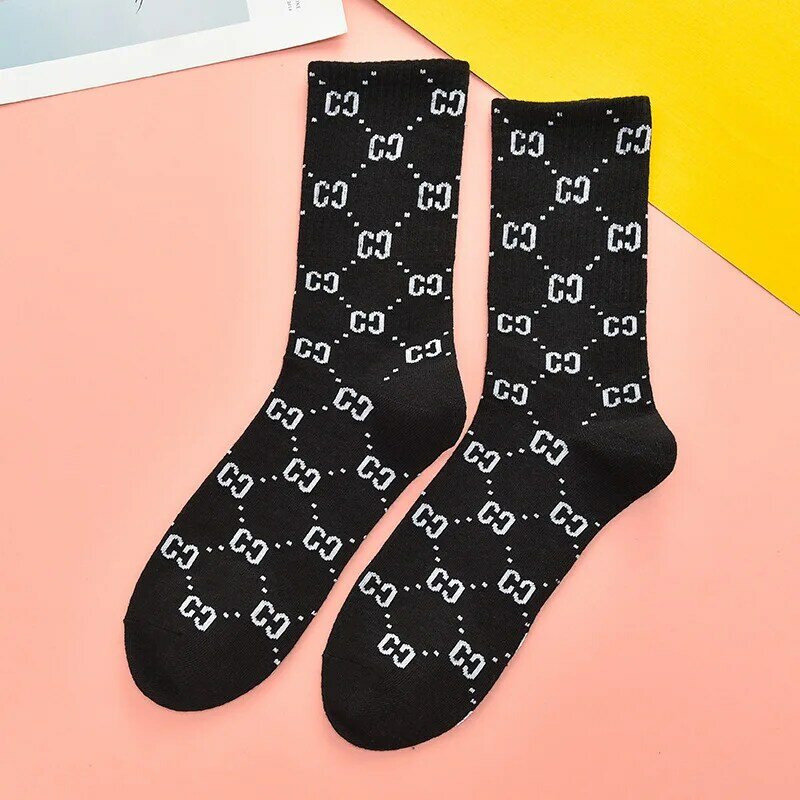 Новые носки в стиле хип-хоп с надписью CC, хлопковые Смешные кавайные женские уличные носки в стиле Харадзюку, ретро, модные счастливые носки ...