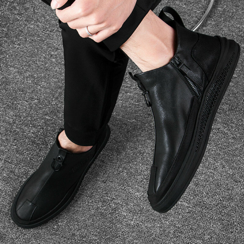 الكلاسيكية مريحة عارضة الأحذية الجلدية الرجال المتسكعون أحذية انقسام جلد الرجال الأحذية الشقق حار بيع الأخفاف أحذية N10-84
