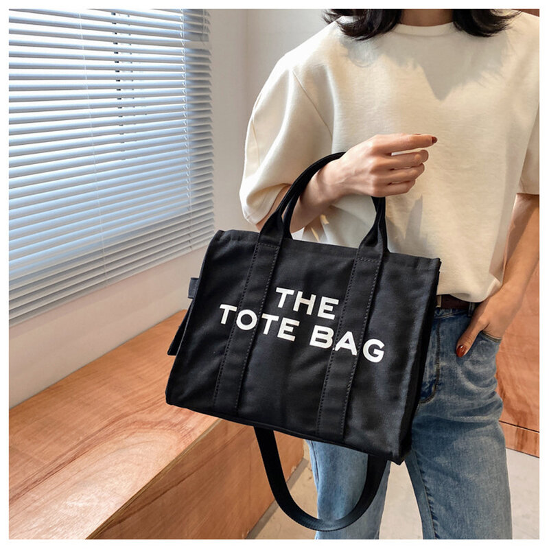Kobiety duże płótno torby na ramię tkanina bawełniana Tote torba na zakupy ekologiczne torby na zakupy Crossbody torby dla młodych dziewcząt torebka