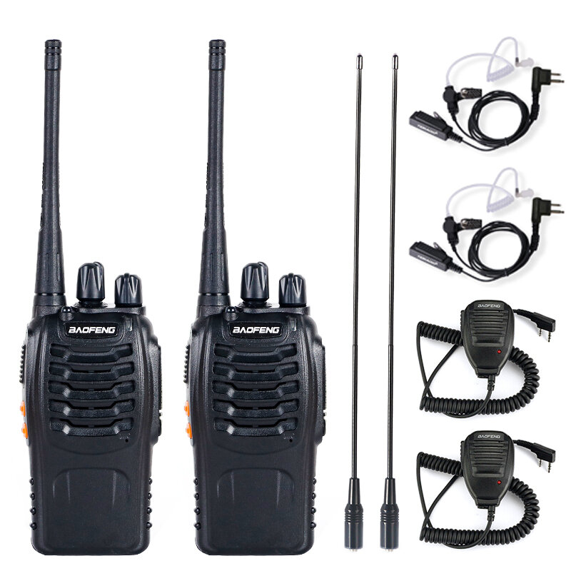 Baofeng walkie talkie BF-888S cb radio UHF Zwei Weg Radio BF888S Handheld Radio Tragbare radio station Transceiver + Headsets