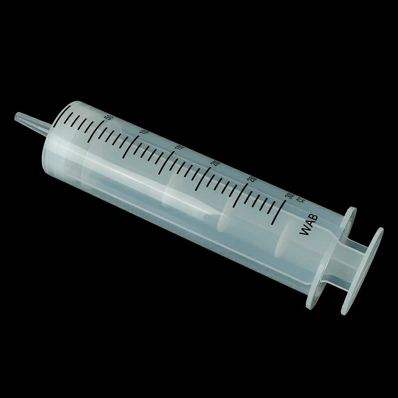 Seringa de plástico de grande capacidade 300ml, seringa transparente reutilizável esterilizada de injeção nutricional hidropônica marca