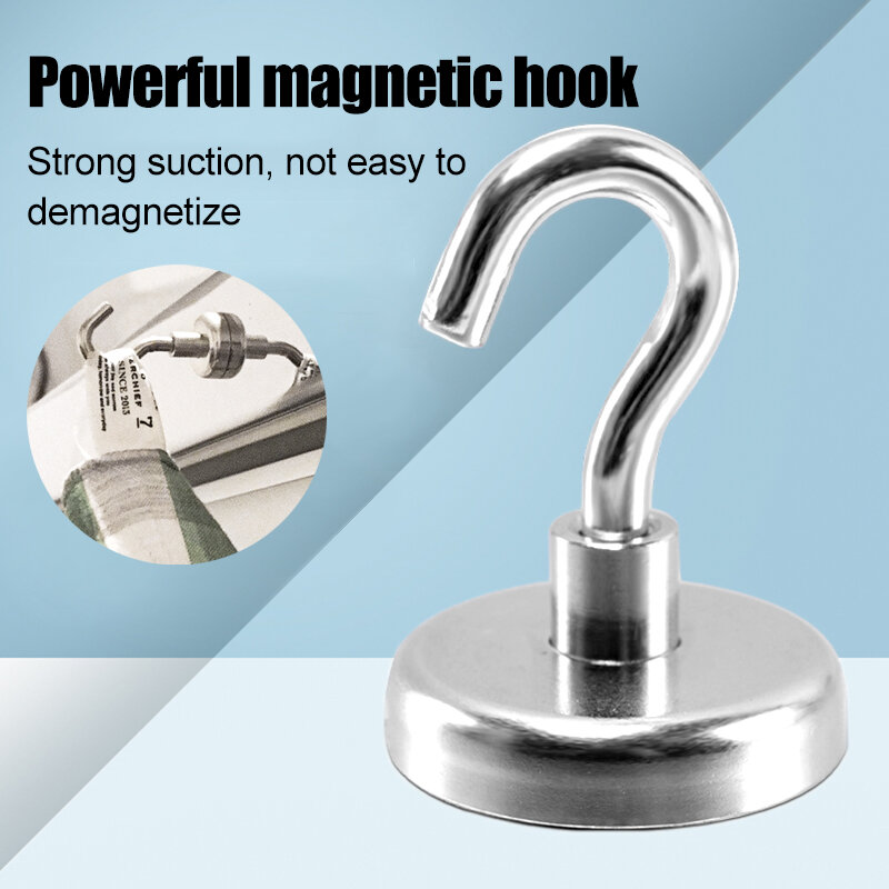 20Pcs Strong Magnetic Hooks Heavy Duty Wall Hooks Home Kitchen Bar Storage Organization for Hanger Key Coat Cup Hanging Hanger