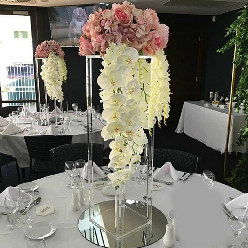 2 pces acrílico flor suporte peças centrais do casamento mesa decoração rack de exibição
