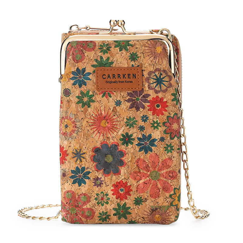 Carrken New Fashion Mini borse a tracolla per donna catena portafogli a fiori lunghi e portamonete con cerniera portamonete frizione per telefono da donna 2021
