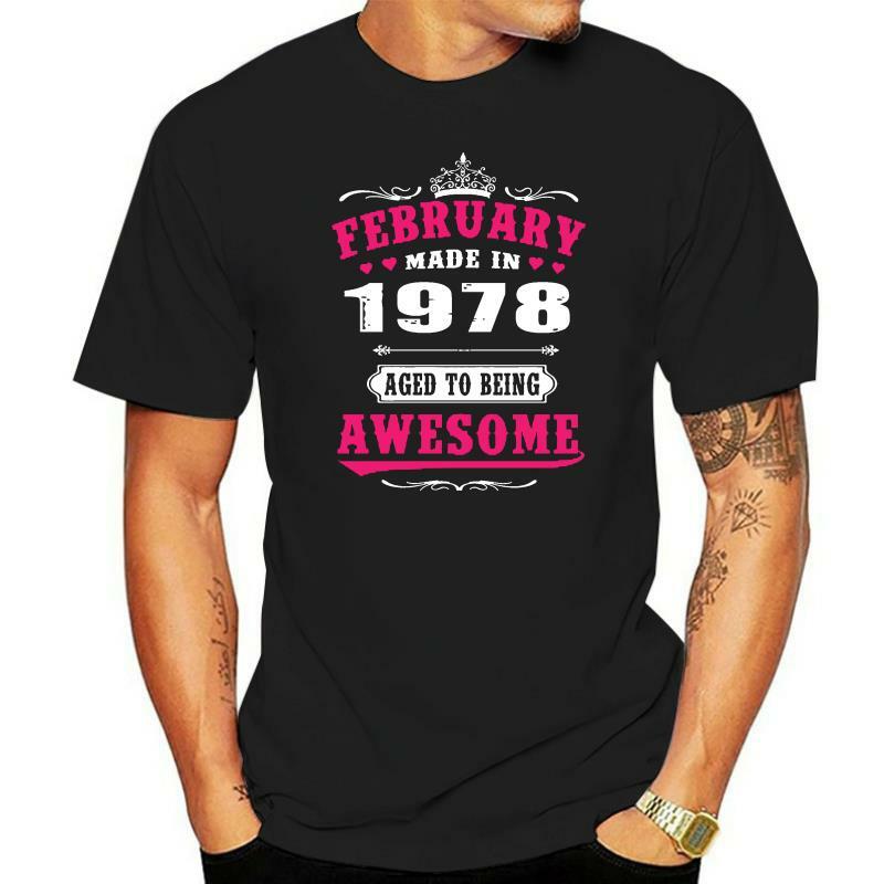 Mannen T-shirt 1978 Februari Leeftijd Om Wordt Awesome Vrouwen Tshirt