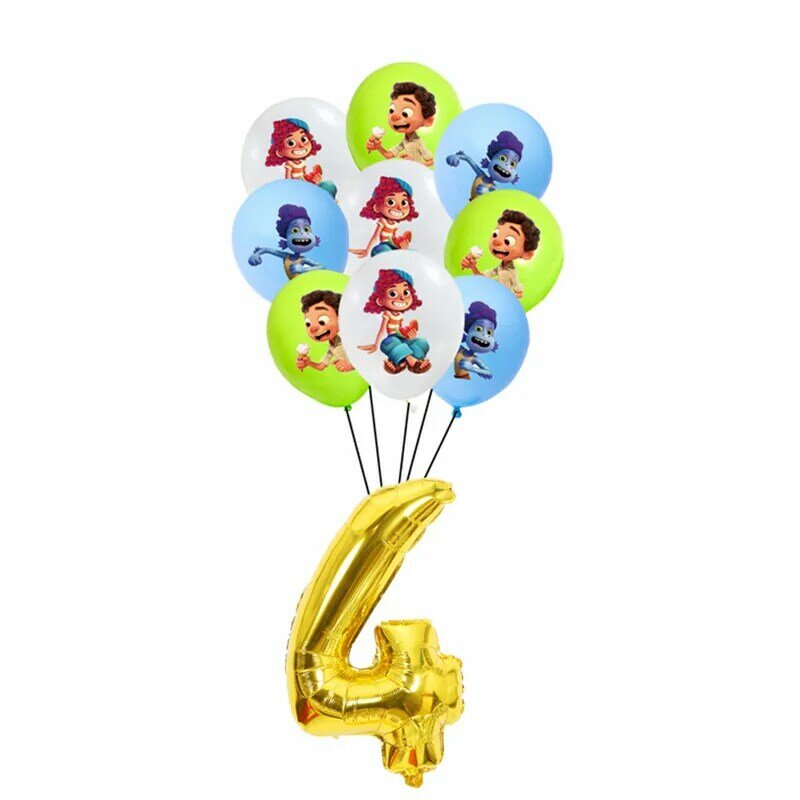 Disney Pixar Luca numero di tema palloncini in lattice set decorazioni per feste di compleanno giocattoli per bambini Baby Shower forniture per feste decorazioni per la casa