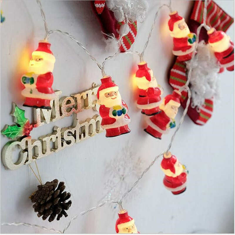 20 светодиодный Санта-Клаус сказочные гирлянды огни Рождество Свадьба День Рождения вечерние батарейные огни Санта-Клаус рождественские ве...