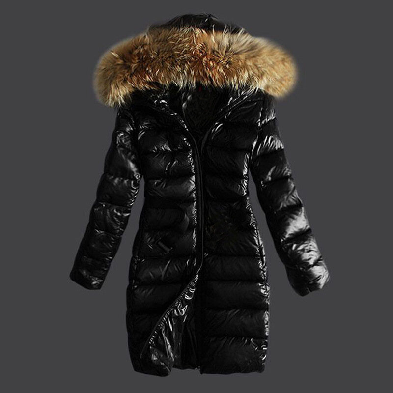 Veste d'hiver brillante pour Femme, manteau bouffant mince, parka noire et brune, 2021