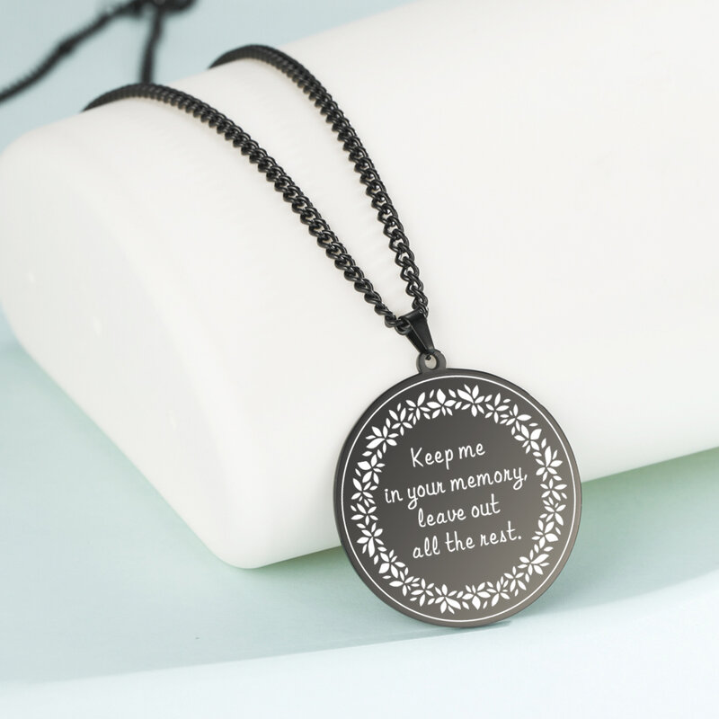 Lemegeton индивидуальная гравировка имени текст ID Дата ожерелье для женщин мужчин кулон из нержавеющей стали подарок для влюбленных