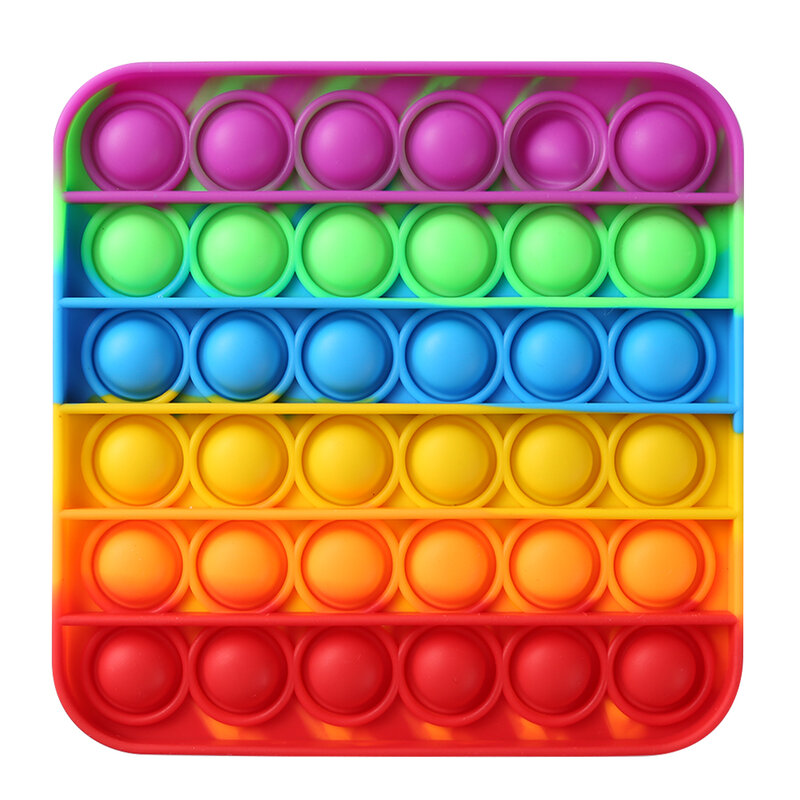 Rainbow fidget brinquedos empurrar bolha sensorial para o autismo precisa anti-stress jogo alívio do estresse mole