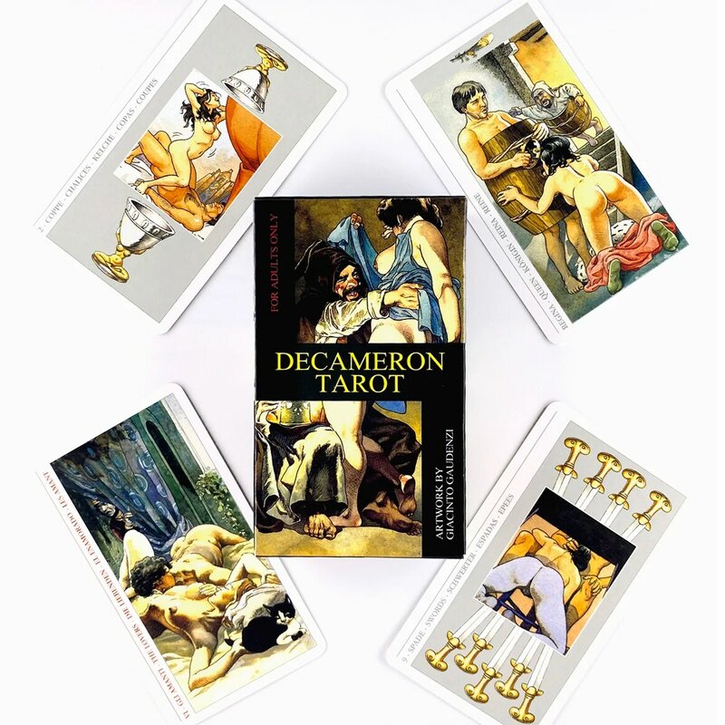 Decameron tarot deck 78-cartão de lazer festa mesa jogo fortune-telling profecia oracle cartões com pdf guia livro