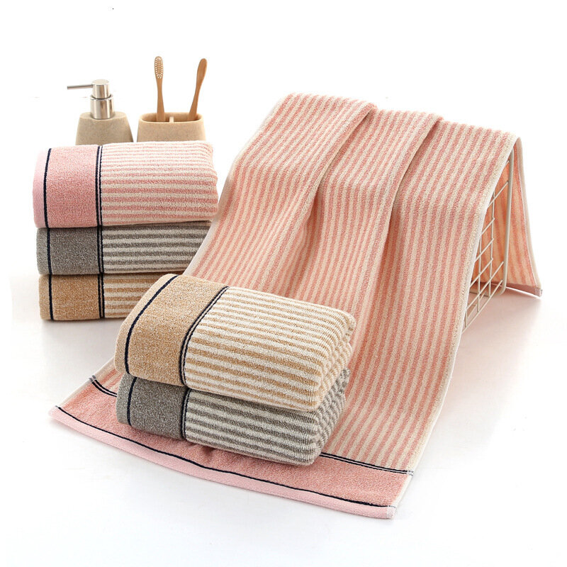 Creative New Striped Cotton Jacquard Washcloth Travel School Hotel Dormitory Portable Lightweight Towel Gym Yoga Gift Toallas