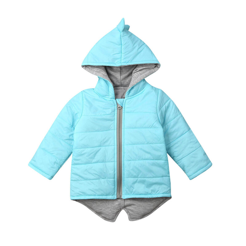 1-7T Kids Toddler Baby Girl Boy Hoodie Zipper Winter Thick Coat Warm Jacket 3D Dinosaur Outwear Coats Jackets