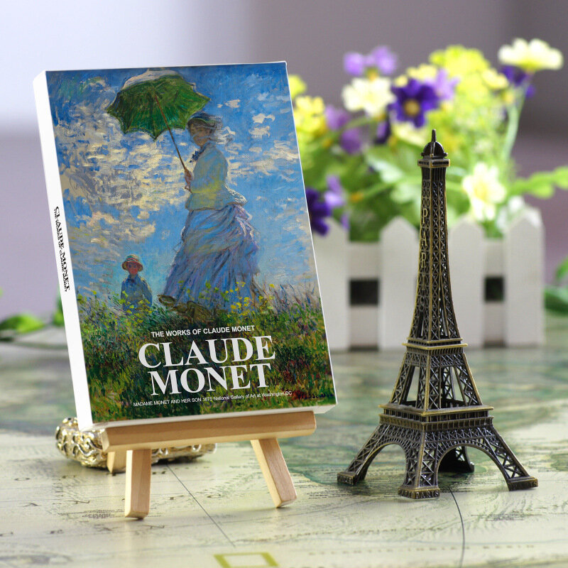30 arkuszy/paczka Vintage Claude Monet obraz olejny pocztówka kreatywne życzenie powitanie koperta papier kartonowy prezent papiernicze