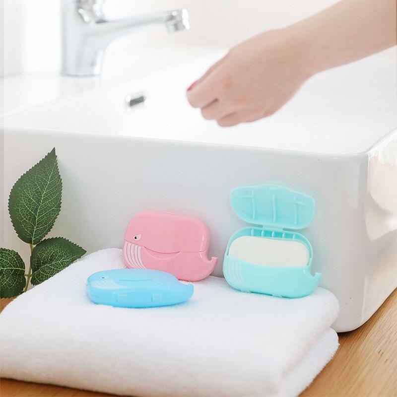 Travel Outdoor Disposable Paper Soap Portable Hand Mini Slice Paper Box Soap Foaming Box Washing Scented Sheets G3P9