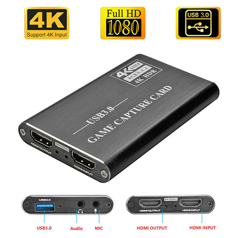 4K HDMI Video Capture Card USB3.0 1080P Grabber Dongle Hdmi การ์ดสำหรับ OBS จับเกมเกมการ์ด Live
