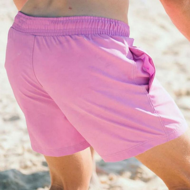 Пляжные шорты, меняющие цвет, быстросохнущие мужские купальники, пляжные брюки, теплые цветные пляжные шорты для плавания, серфинга, прямая ...