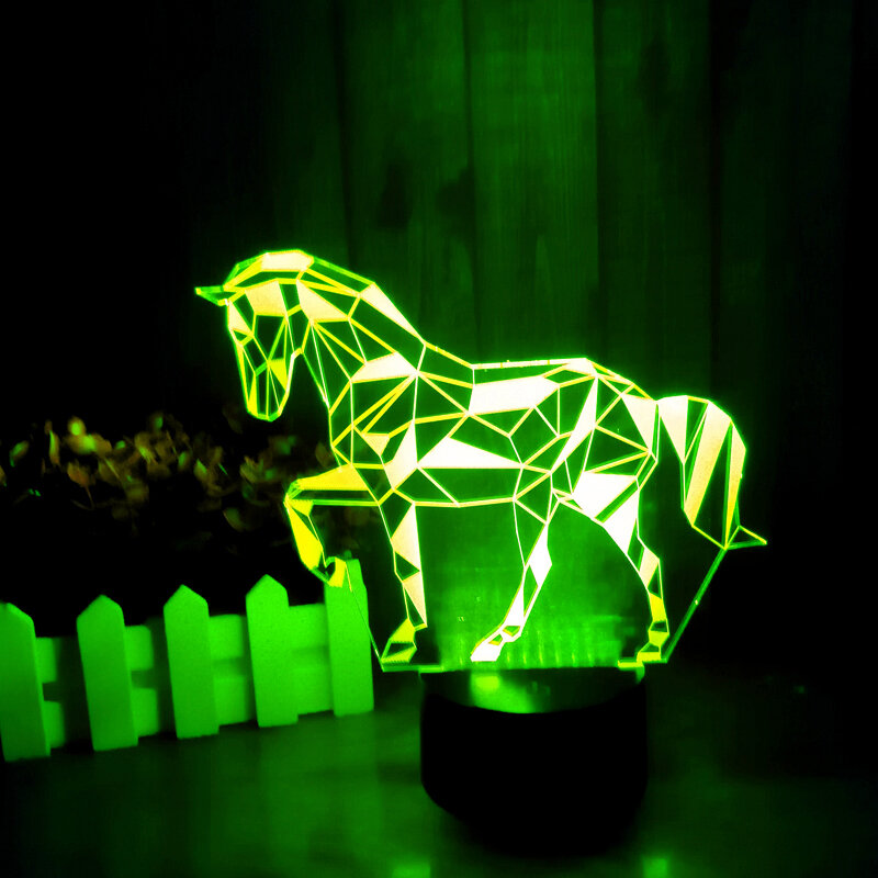 Hot 3D Zebra Lamp Led Nachtlampje Tafellamp Abs Body Materiaal Touch Romantische 7 Kleuren Veranderen Zebra Kleurrijke 3D Speelgoed lamp