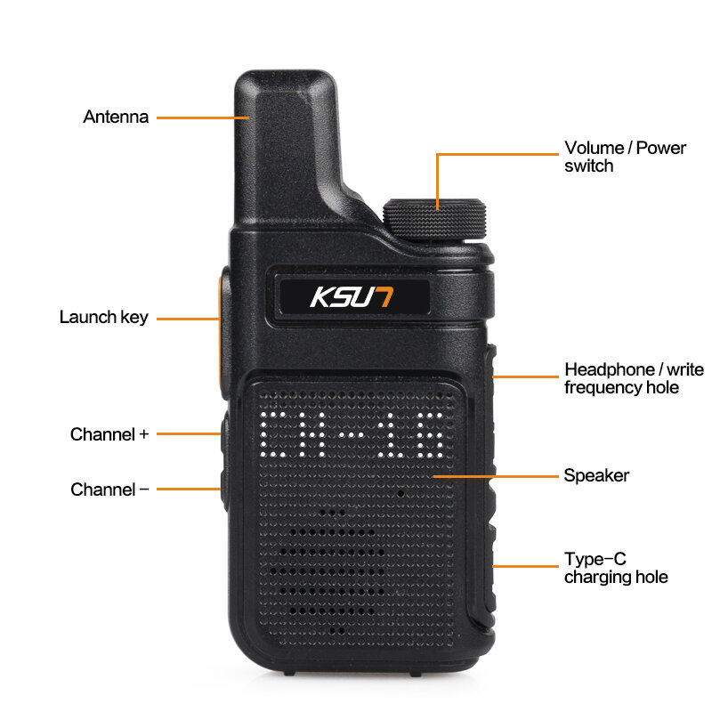 KSUN-Mini Radio bidireccional X-M6, walkie-talkie Profesional, portátil, Radios pequeños, Comunicador, estación transceptor 1or 2, FRS PMR 446