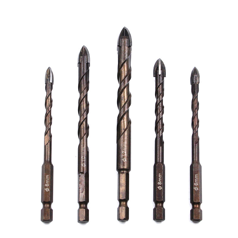 Utensili perforati di lavorazione del metallo delle punte di trapano 6/6/8/10/12mm di justinp45 pz/set per il rubinetto stabilito del gambo dell'esagono del cono Mini vetro