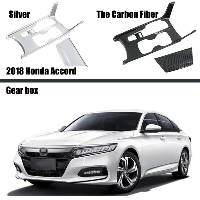 Voor Honda Accord 2018 2019 2020 Hybride Carbon Fiber Stijl Innerlijke Gear Shift Doos Panel Holder Cover Auto Accessoires Interieur