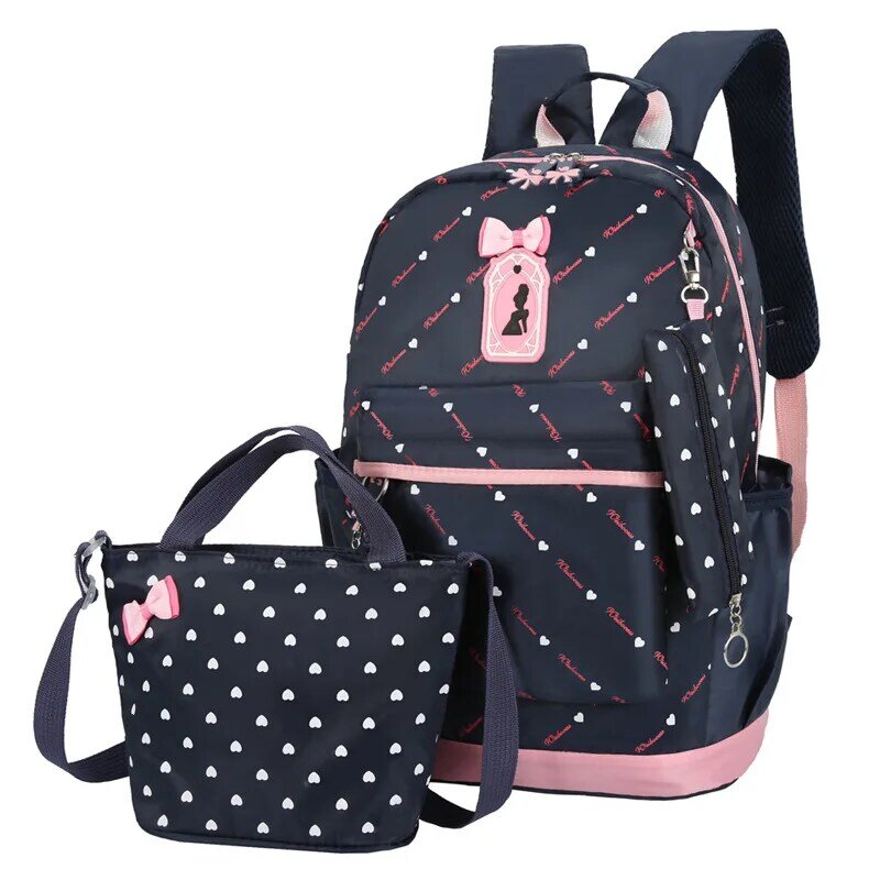Conjunto de 3 mochilas escolares para niños y niñas, bolso de mano tipo mensajero, mochila escolar, 2021