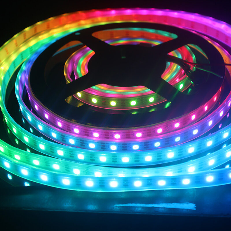 Светодиодная ленсветильник WS2812B RGB, водонепроницаемая умная Пиксельная Led полоска RGB для ламп, 1 м, 2 м, 3 м, 5 м, 5 в постоянного тока