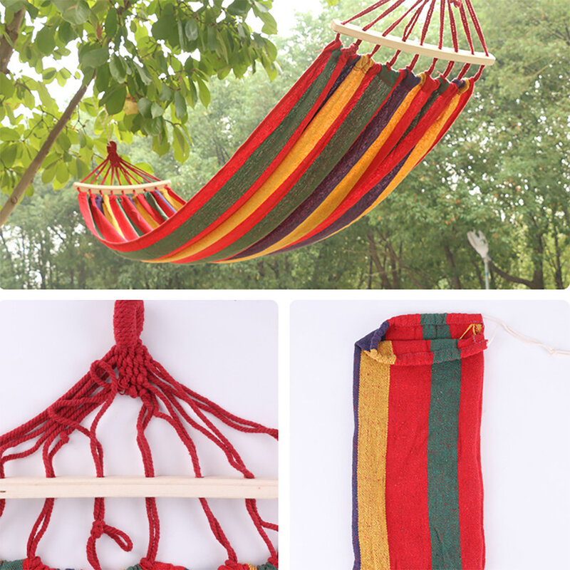 Portable Hanging Hammock Indoor Home Bedroom Hammock Lazy Chair Travel Outdoor Camping Swing Chair Thick Canvas Bed Hammocks