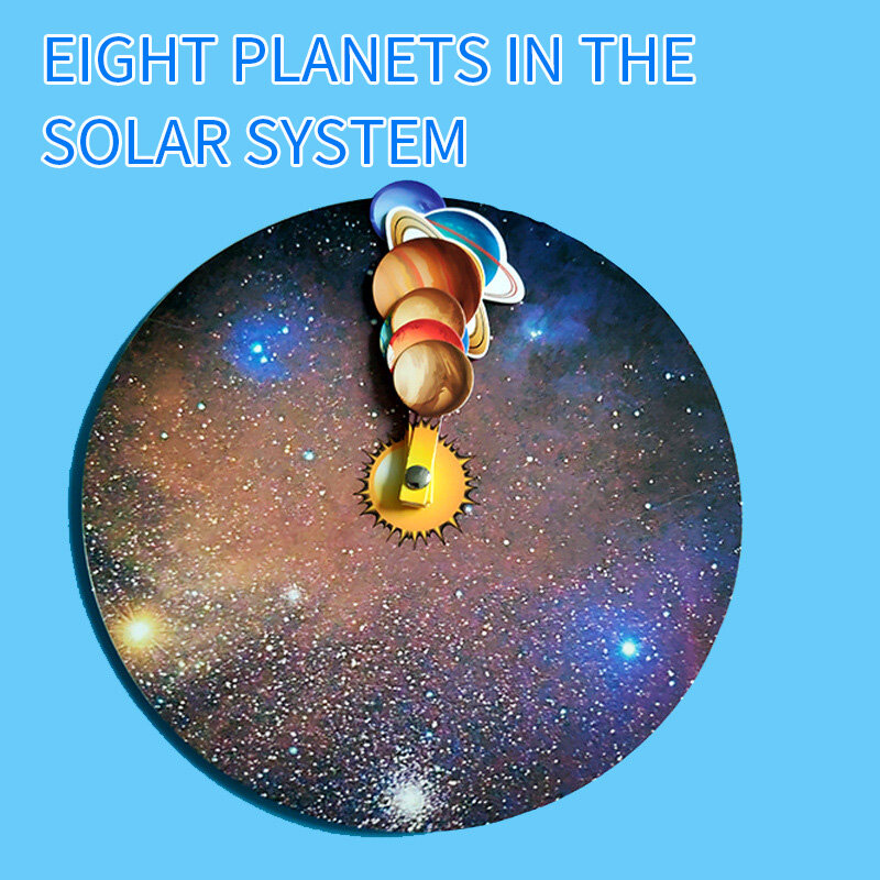Placa de experimentos con disco para niños, juguete educativo de ensamblaje de ciencia, tecnología de Sistema Solar DIY, ocho planetas