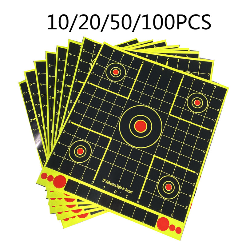 10/20/50/100PCS ความแข็งแรงสูง Hunt การฝึกอบรมกาวเป้าหมาย13X12นิ้วกาว Splatter เป้าหมายสติกเกอร์อุปกรณ์ยิงธนู
