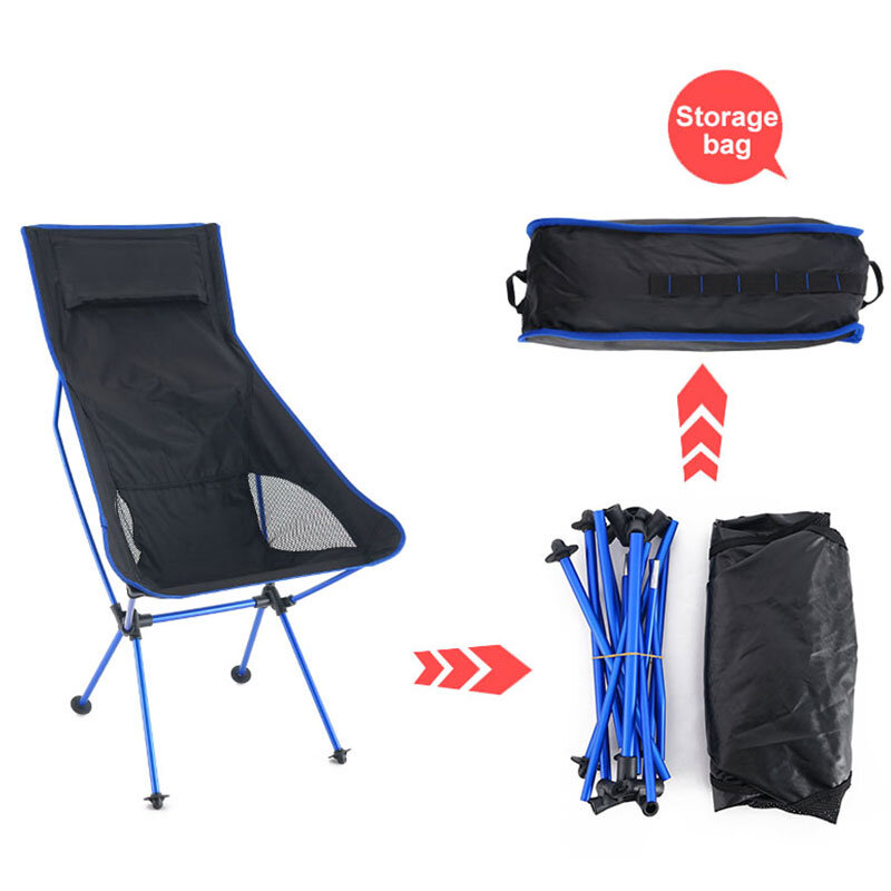Odkryty przenośne krzesło składane Camping wędkowanie grill podróż księżyc krzesło Ultralight rozszerzony piesze wycieczki piknik krzesło do biura domowego 캠핑자 자