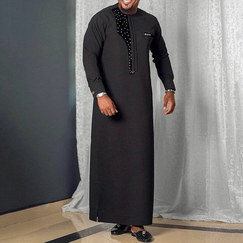 African Black Dashiki Robe For Men 2021 Tradition Riched M