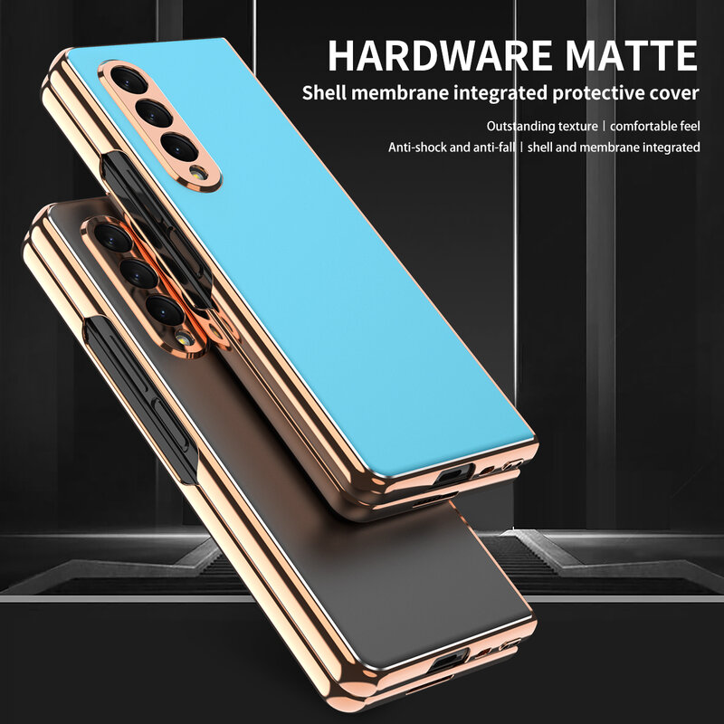 Shell Membrane Integrated Protective Metal Cover For Samsung Galaxy Z Fold 3 5G Anti Shock Bumper Case For Samsung Z Fold 3