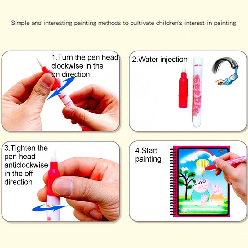 子供再利用可能な詰め替え水彩画落書き描画ブック子供のギフト