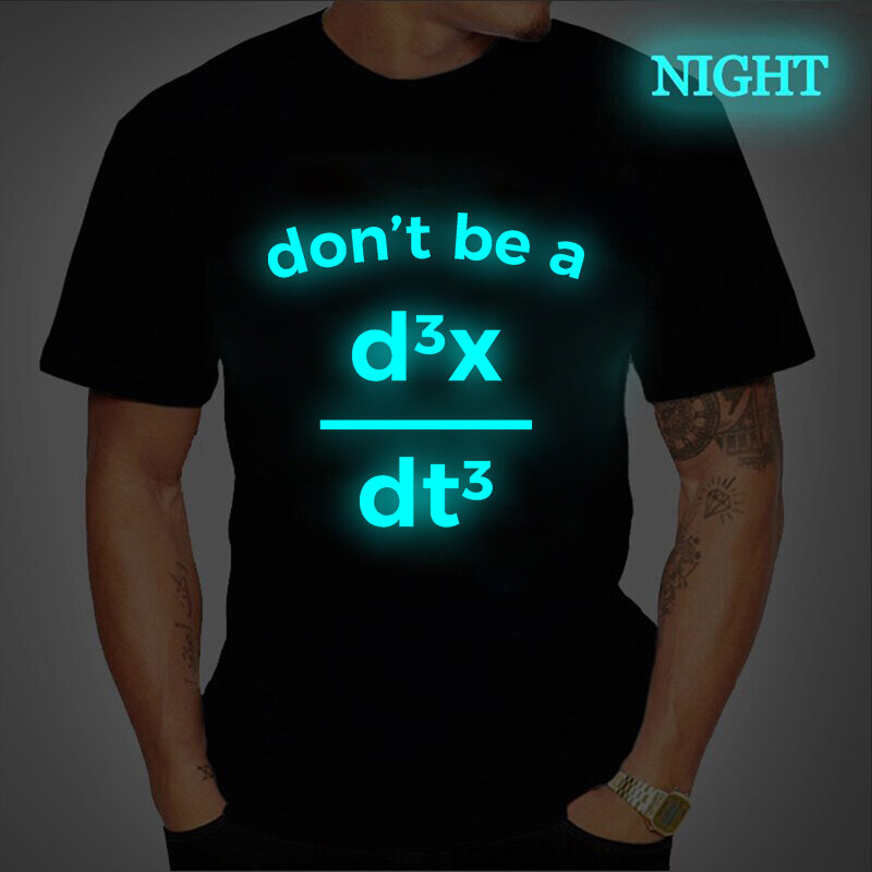 Men's T-shirt Cool Funny Don't Be A D3xdt3 Print Mathematical Geometry Men T Shirt O-neck T-shirt Luminous Men Tee Shirts Male