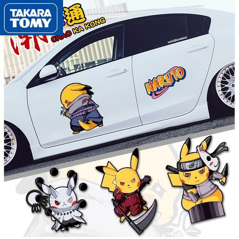 Taraka ポケモンカーステッカー ピカチュウ 漫画 かわいい車のドア 引っかき傷防止 クリエイティブ Play Vehicles Models