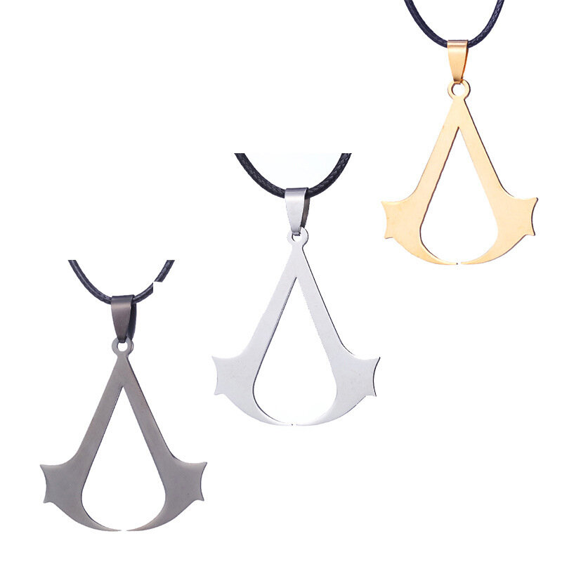 Colliers pendentif Assassin pour femmes, acier inoxydable, bijoux géométriques, cadeau pour étudiants, mode