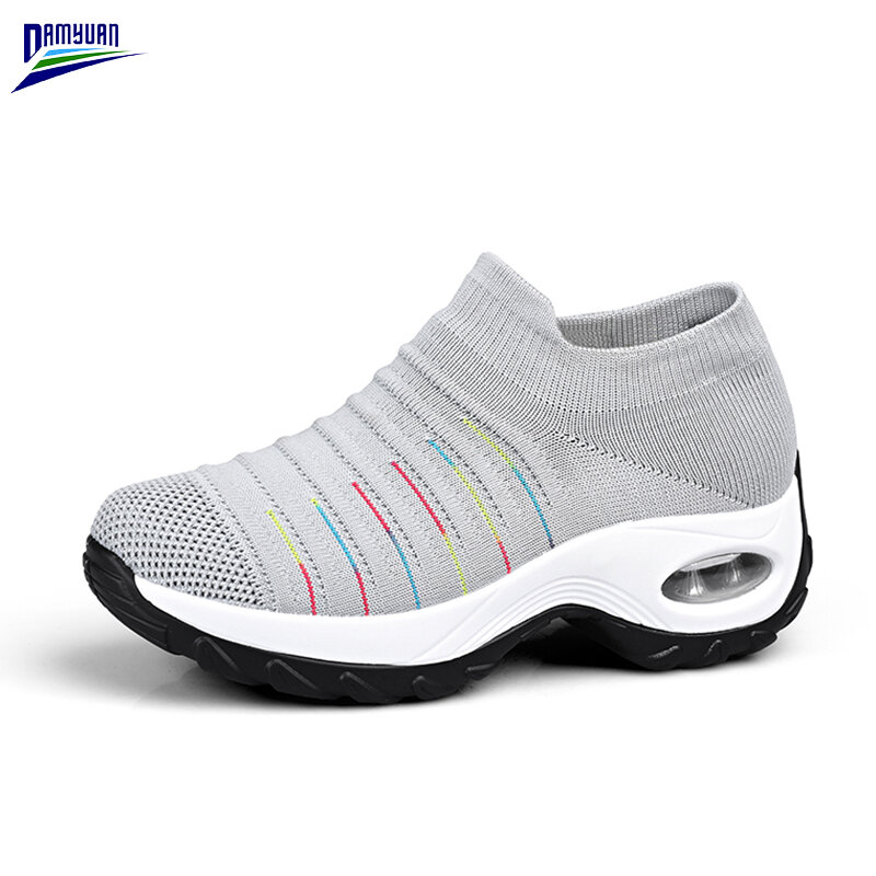 2020 New Spring Fashion Shoe Women Platform Breathable Soft Sneakers  Casual Mesh Flat Air Cushion Loafers Female