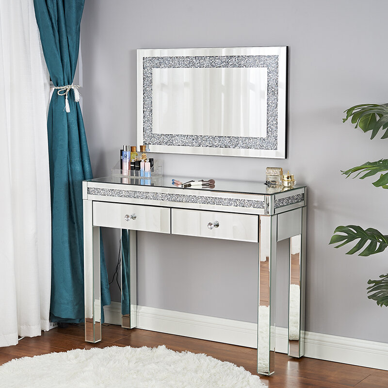 Panana-Espejo de cristal rectangular para pared, mueble decorativo de dormitorio, decoración del hogar, 90x60 cm, envío a la UE