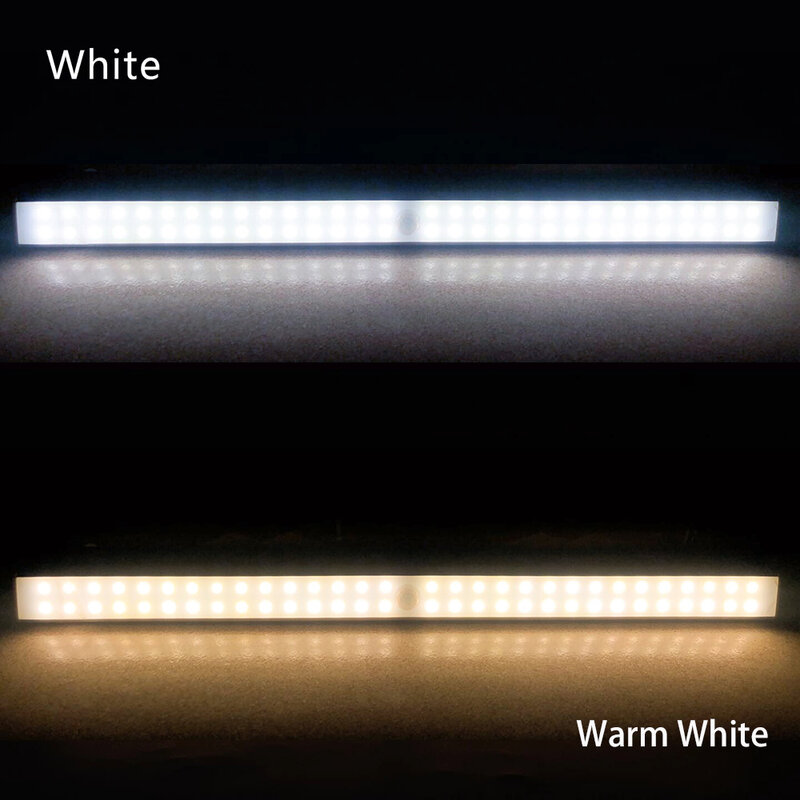 Luz LED con Sensor de movimiento para debajo del armario, lámpara de pared con tira magnética, para cocina, dormitorio, 6, 10, 24, 40, 60 LED