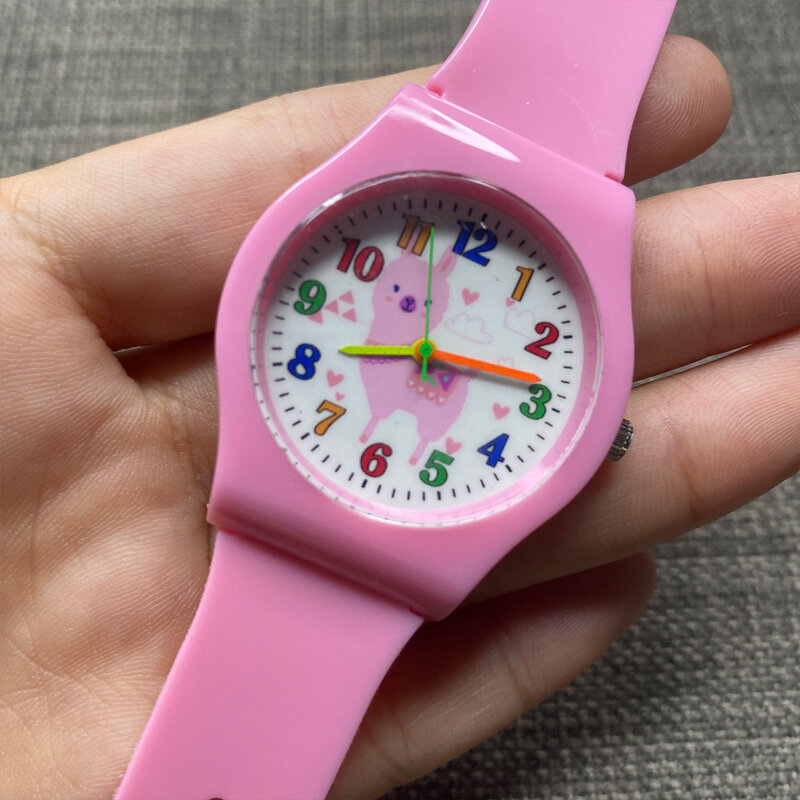 Relógio de pulso de silicone transparente para crianças, relógio de quartzo com desenho animado para estudantes, presentes de natal
