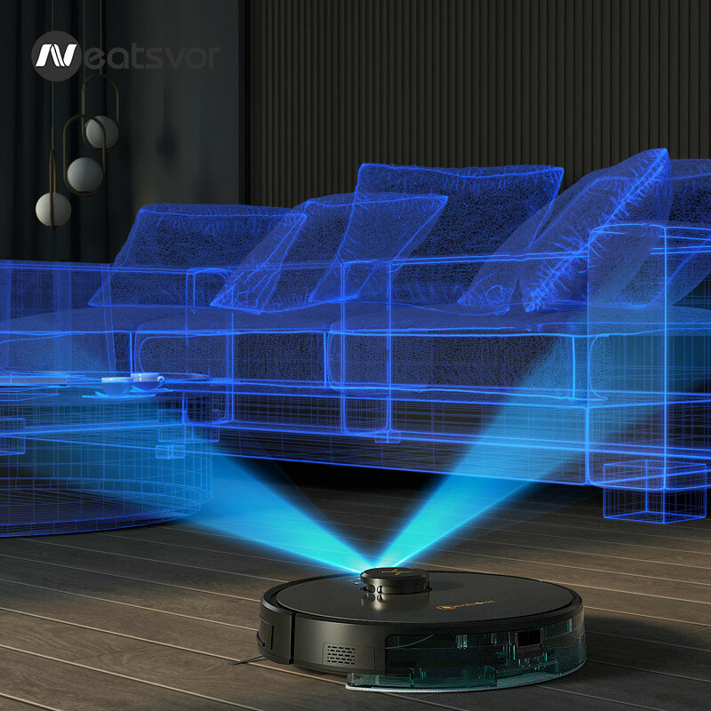 Neatsvor-aspirador de pó robótico multifuncional x600 pro, 6000pa, sucção poderosa, carregamento automático, área de limpeza com navegação a laser