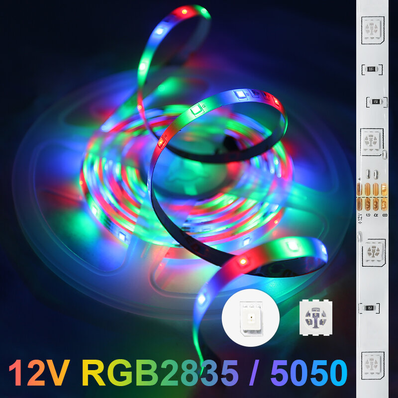 2835 5050 SMD 60Led/M กันน้ำยืดหยุ่น Led GRB ไฟ LED Strip 12V ตกแต่งริบบิ้นไฟ Led led แถบ RGB