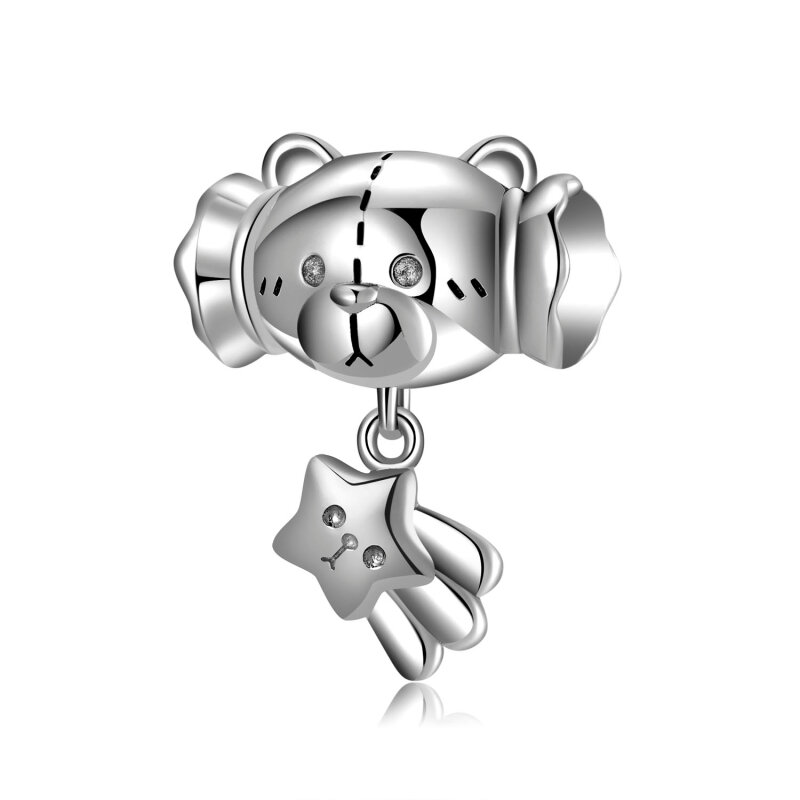 LYNACCS Authentic 925 Sterling Silver Bear bow Charm Beads Star Pendant Fit Original Pandora Bracelet for Women DIY Jewelry