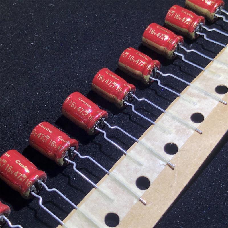 Condensadores electrolíticos de audio y sonido ELNA Cerafine, serie Original, cuero rojo mate, 30 unids/lote, Envío Gratis