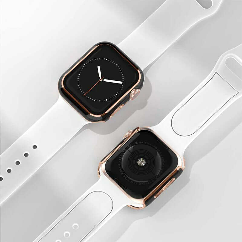 Cover per Apple Watch case 44mm 40mm iWatch 42mm 38mm paraurti in vetro temperato 44 42 38 42mm per Apple watch series 6 se 7 5 4 3 2