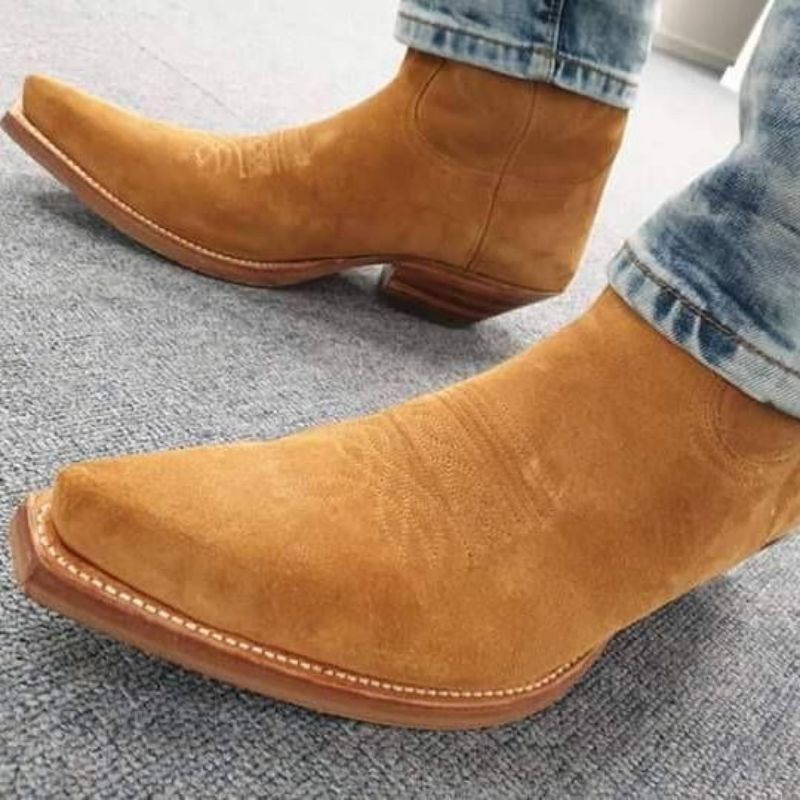 Männer PU Leder Neue Handgemachte Slip auf Stiefel Klassische Stiefel Knöchel Männer Stiefel Casual Mode Winter Kampf Stiefel KR205