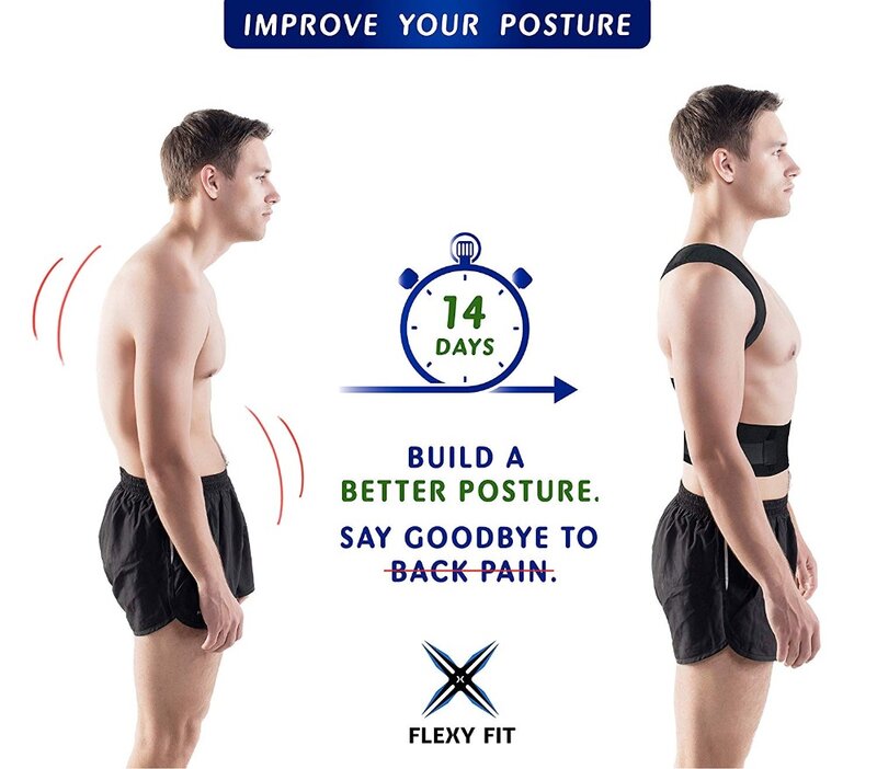 Correção de postura ajustável da correia do ombro da cinta do apoio das costas da dor do jubarte adulto da postura da coluna vertebral